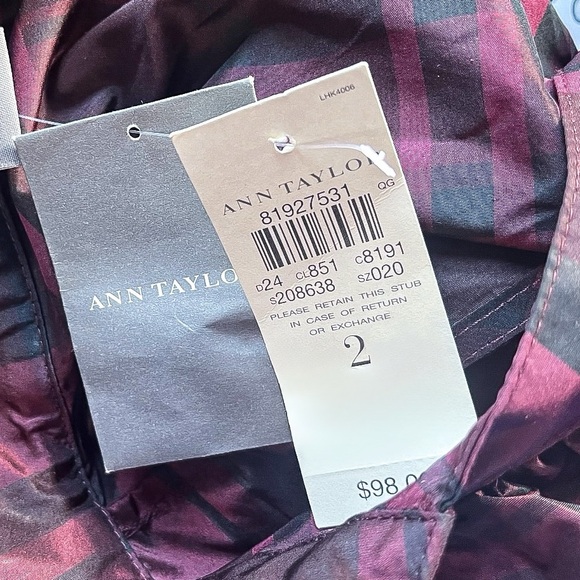 Ann Taylor Taffeta 100% Silk Ruffled Button Down Blouse - Picture 6 of 8